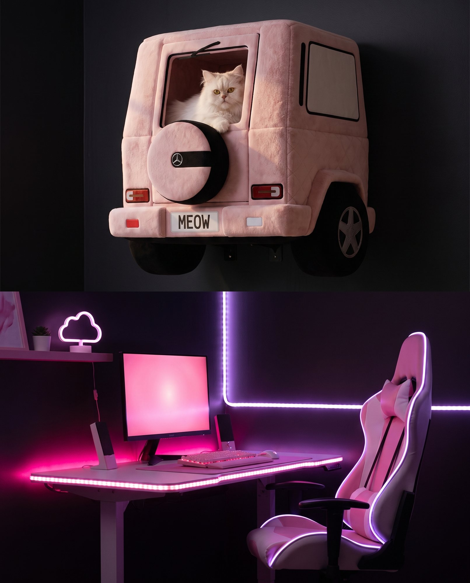 Blush 4x4 cat bed